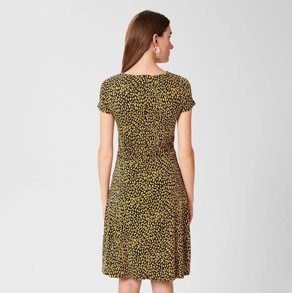 Hobbs London Kimmi Jersey Knee Length Crew Neck Dress Tie Waist Size 6 Women's - Picture 4 of 16